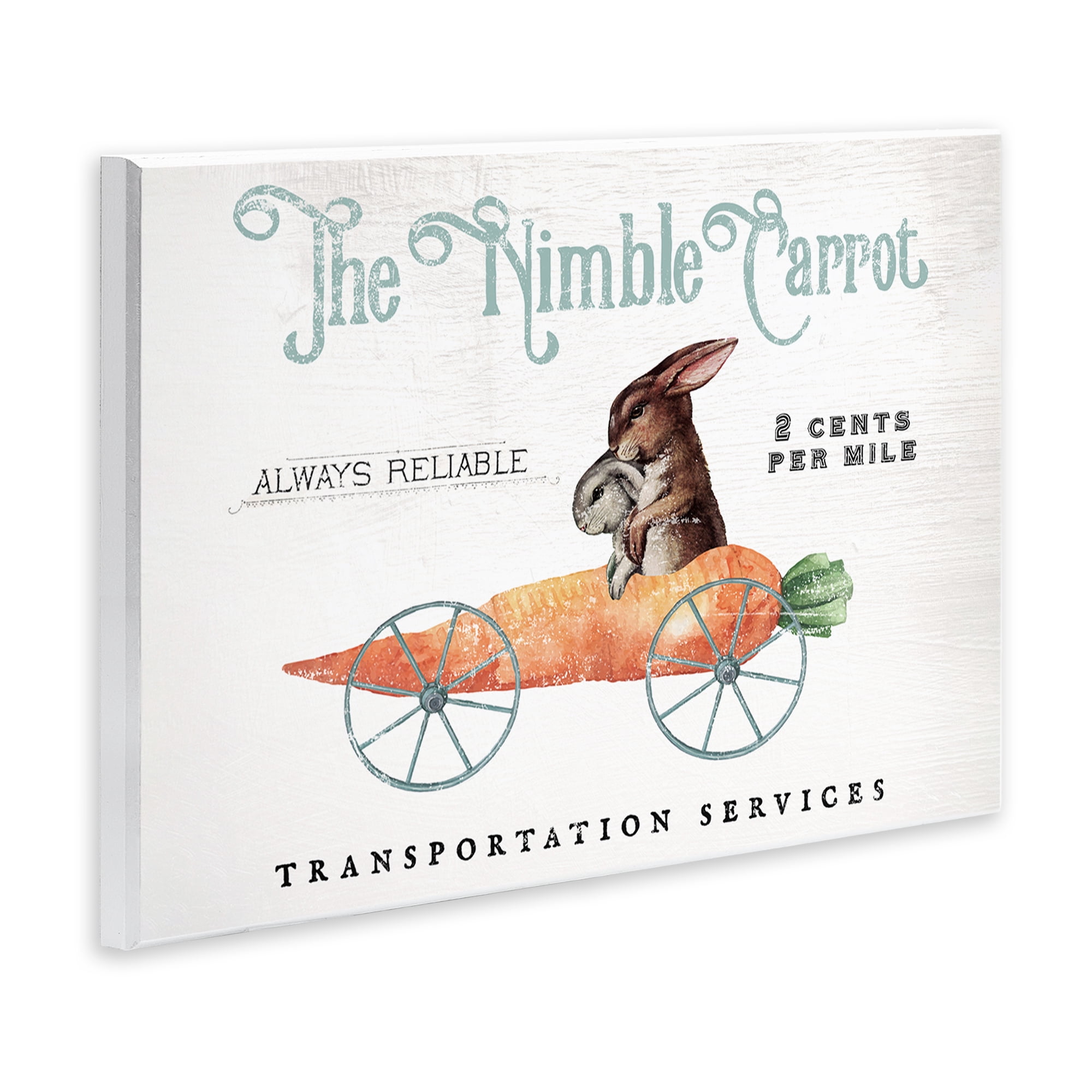 Vintage Easter Bunny The Nimble Carrot Transportation Advertisement, Easter Bunny Vintage Nimble Carrot Mobile Spring Rabbit Wall Plaque Art, 15 x 10, By Daphne Polselli