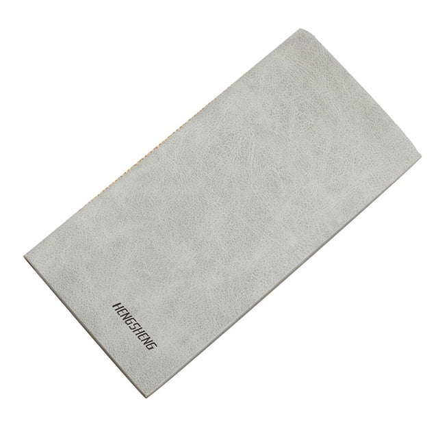 Cartera plegable ultradelgada larga para hombre, monedero simple, tarjetero de crédito vintage, talonario de cheques, embrague, cuero suave seitruly BB7241-02