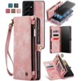 thumbnail image 2 of Wallet Case Compatible with Galaxy S21 Ultra 2 in 1 Leather Zipper Detachable Magnetic Phone Case with 10 Card Slots Clutch Purse Cover Galaxy S21 Ultra Premium PU Pink, 2 of 6