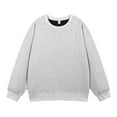 thumbnail image 1 of pstuiky Camisas de manga larga abrigadas para hombre, Blusa/camiseta informal y moderna de color liso con cuello redondo y lazo en los hombros para hombre camisetas de hombre xxl, 1 of 4