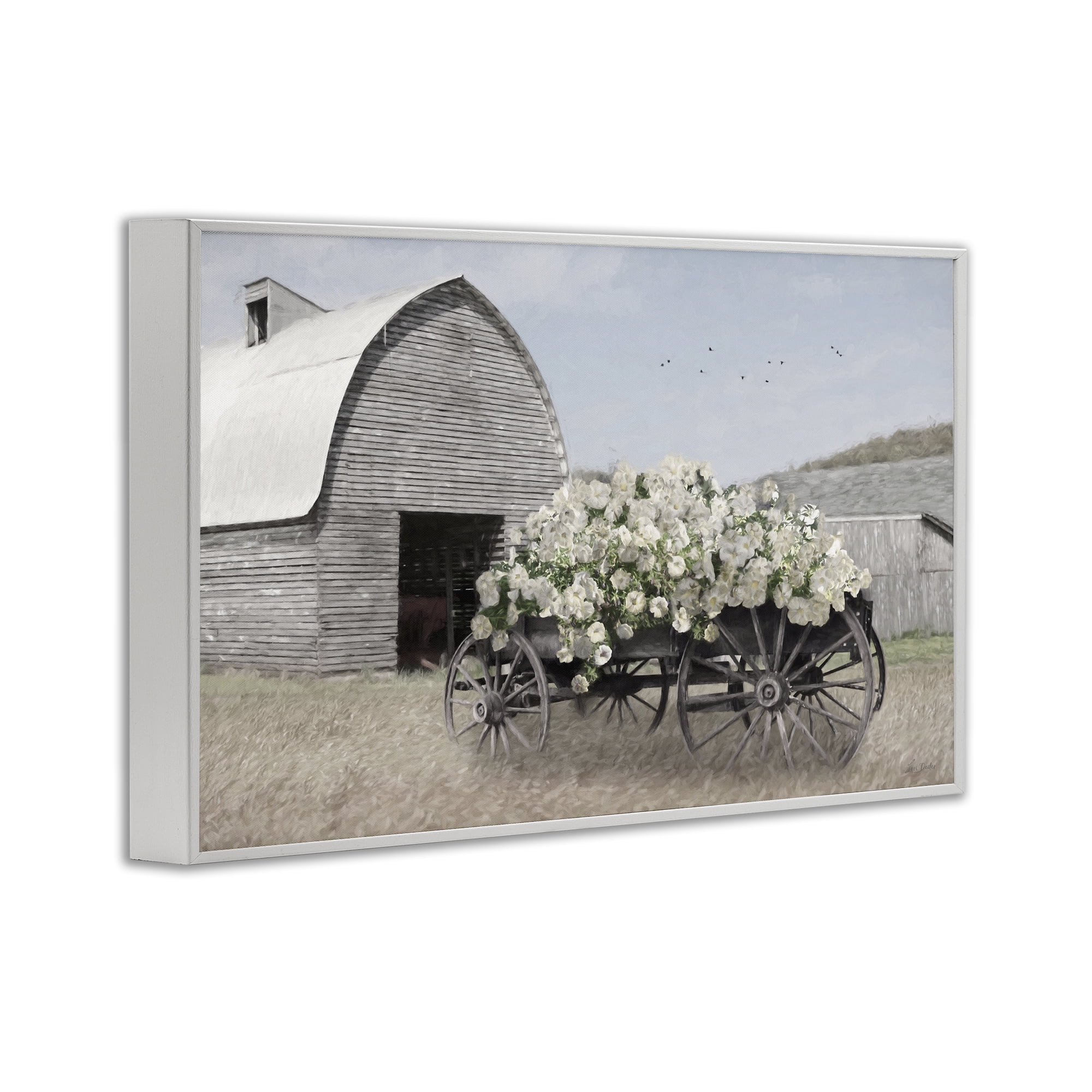 Stupell Industries Wagon Full of Sunshine White Framed Giclee Art, design by Lori Deiter