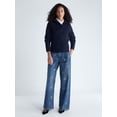 thumbnail image 2 of Free Assembly Women's and Women's Plus Bib Collar Sweater, Midweight, Sizes XS-4X, 2 of 6