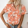 thumbnail image 4 of Cavosen Short Sleeve T Shirts for Women Button down Collared Hawaiian Tropical Print Summer Tees Pullover Button up Beach Blouse Casual Dressy Resort Vacation Tops Going out XL, 4 of 7