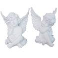thumbnail image 1 of Ensemble de 2 Belles Statues d'Ange en Résine Cerise Statue d'Ange Gardien Sculpture d'Ange Adorable Collection d'Ange Ailes Statue Commémorative 4.25 Pouces, 1 of 4