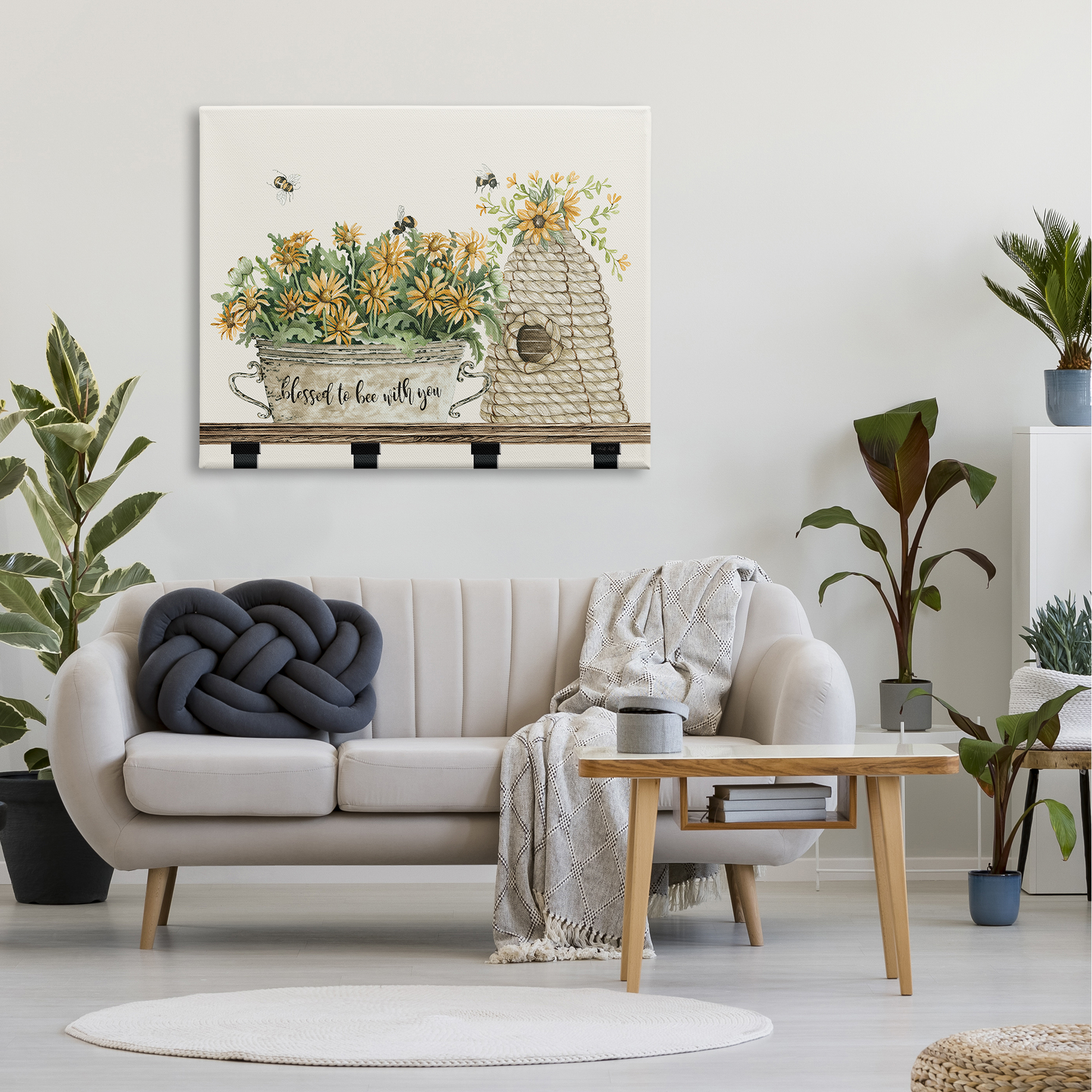 Stupell Industries Bee with You Indoor Insect Honey Flower Harvesting ,48 x 36, Design by Cindy Jacobs