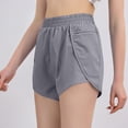 thumbnail image 6 of FRSASU Women's High Waisted Dolphin Running Shorts with Liner, Gym Workout Athletic Shorts with Zipper Pocket Gray, 6 of 9