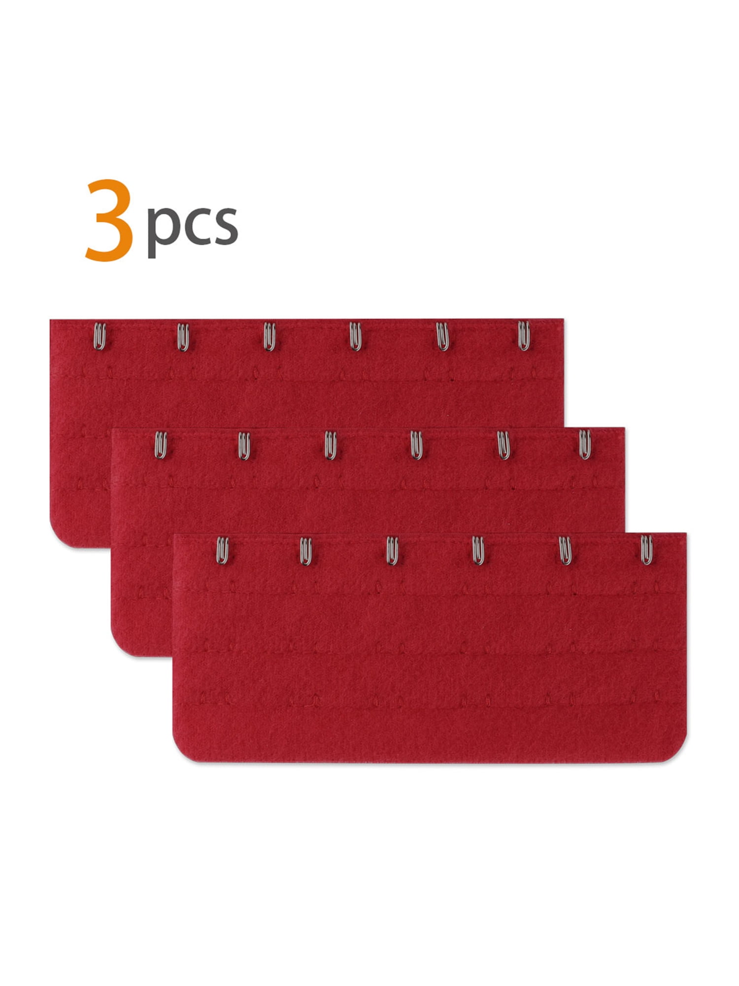Unique Bargains Women's 3 Rows 5/6 Hooks Bra Extensions Red 3