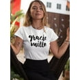 thumbnail image 2 of Grazie Mille Word Art T-Shirt Women -Image by Shutterstock, Female Large, 2 of 4