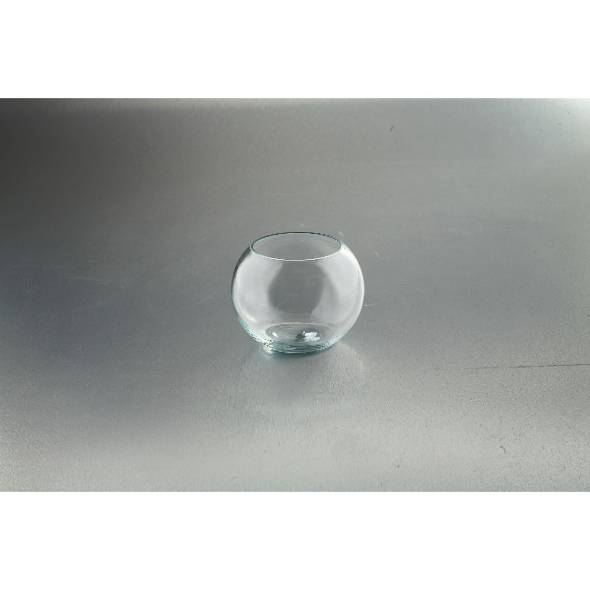 4.5" Clear Bubble Bowl Hand Blown Glass Vase