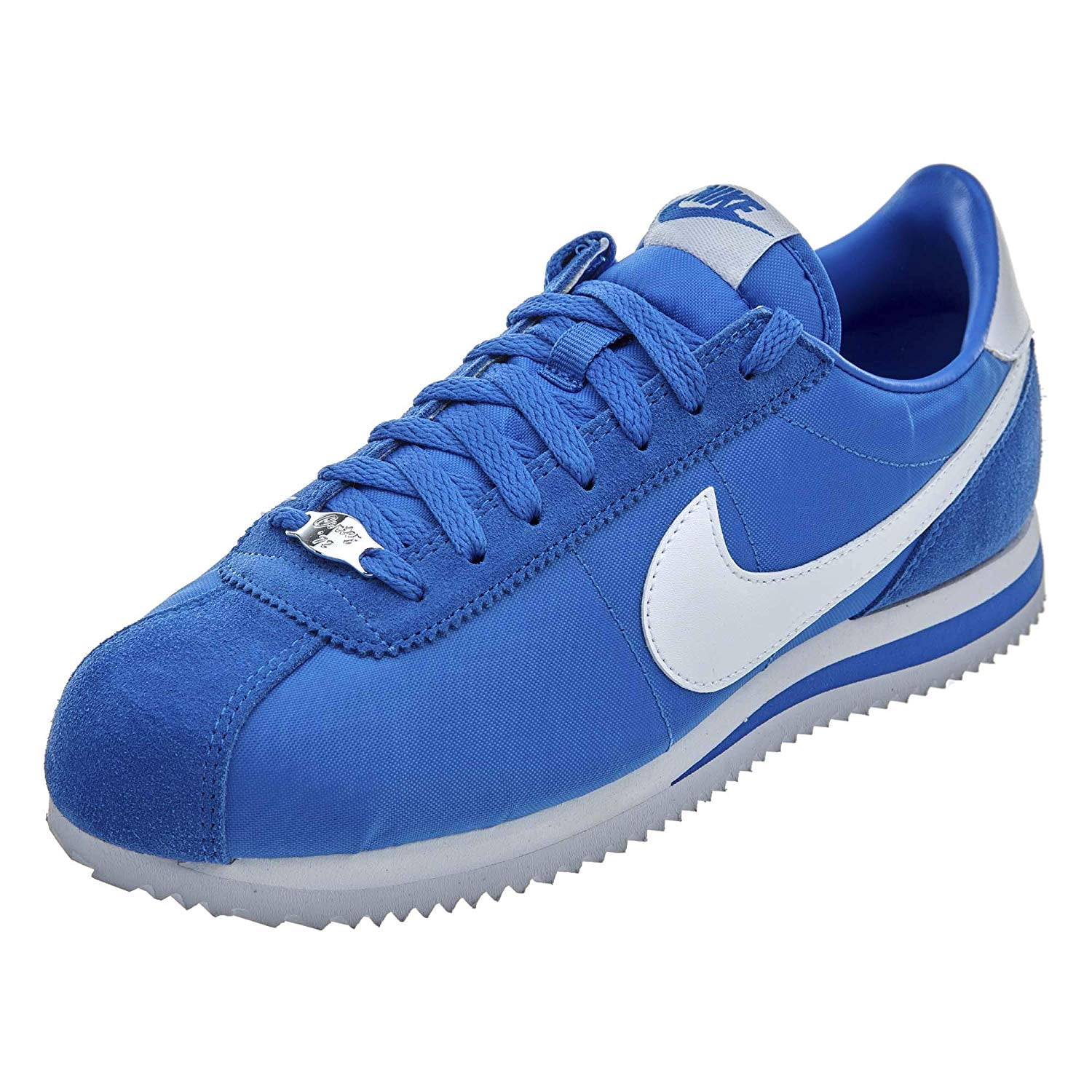 nike cortez nylon blue and white