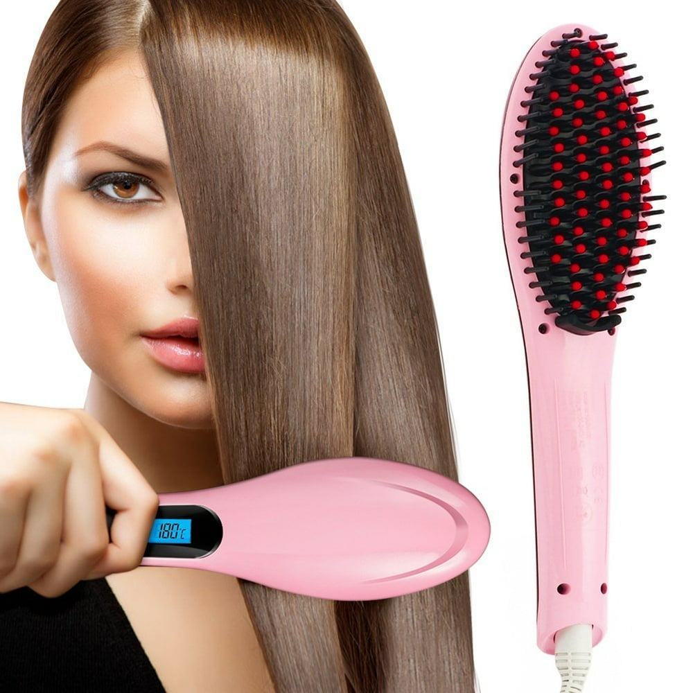 Hair Straightener Brush Ceramic Heating Hair Straightening Irons brush