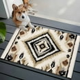 thumbnail image 4 of Boho Black Brown 2'x3' Washable Rug, Vintage Geometric Southwestern Ethnic Non-Slip Soft Doormat Area Rugs for Entrance Bathroom Bedsides, Carpet for Kitchen Bedroom, Entryway Floor Mat, 4 of 9
