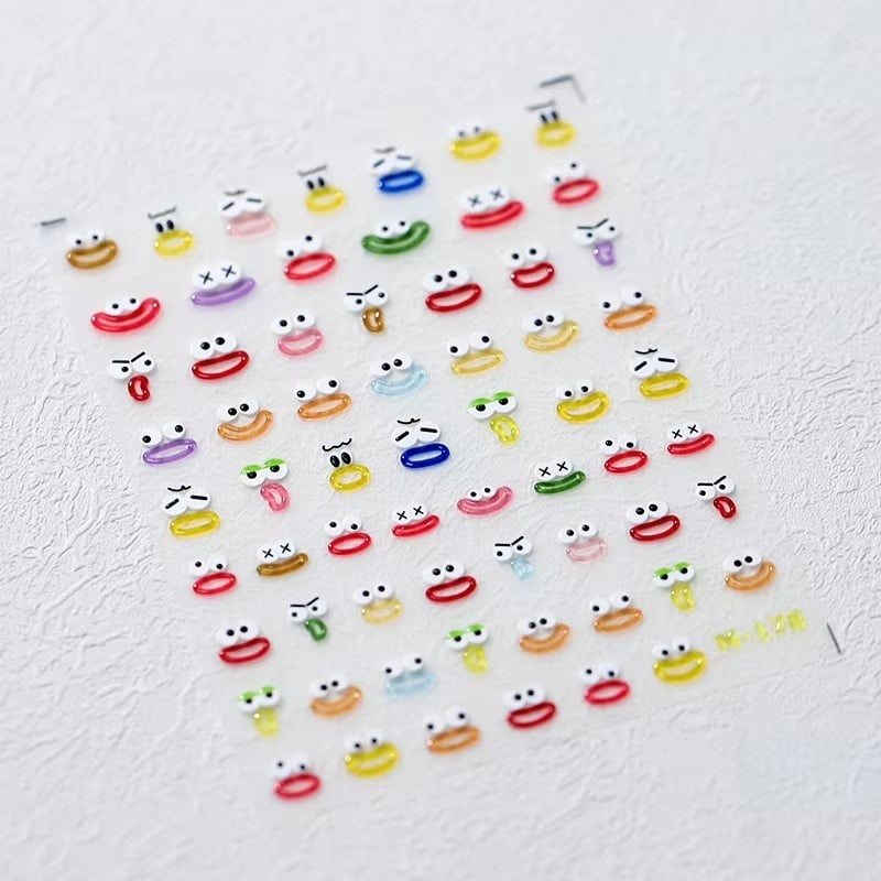 1Pcs Big Mouth Monster Jelly Series Nail Stickers High Quality Kawaii Design Sticker Cute Nail Art Decoration Decals Accessories