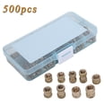 thumbnail image 2 of Lefu 500pcs/Set Insert Embedment Nuts Injection Molding Brass Knurled Nut Kit, 2 of 9