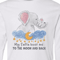 thumbnail image 4 of Inktastic My Safta Loves me to the Moon and Back Elephant Family Long Sleeve Youth T-Shirt, 4 of 5
