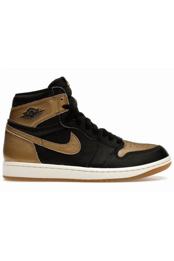 Men's 1 Retro High OG Black Metallic Gold Basketball Shoes, from StockX