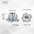 thumbnail image 2 of M5x8mm T-Nuts 4 Pronged 0.57" x 0.31" Tee Nut Carbon Steel Fully Thread 50packs, 2 of 7