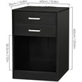 Nightstand End Side Table Storage Stand with USB Port&2 Sliding