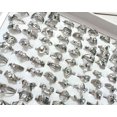 thumbnail image 4 of HOOUN Wholesale 30Pcs Silver Gold Plated Stainless Steel Zircon Women Fashion Rings-Gold, 4 of 9