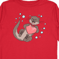 thumbnail image 4 of Inktastic Cute Smiling Valentine's Day Otter with Heart Boys or Girls Long Sleeve Toddler T-Shirt, 4 of 5