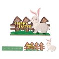 thumbnail image 4 of Inteprter Conejo de Pascua Adorno festivo Pintado a mano Aspecto de moda Huevo de Muebles de Conejito Decoración Fiesta Kits de decoración para fiestas conejo gris, 4 of 6