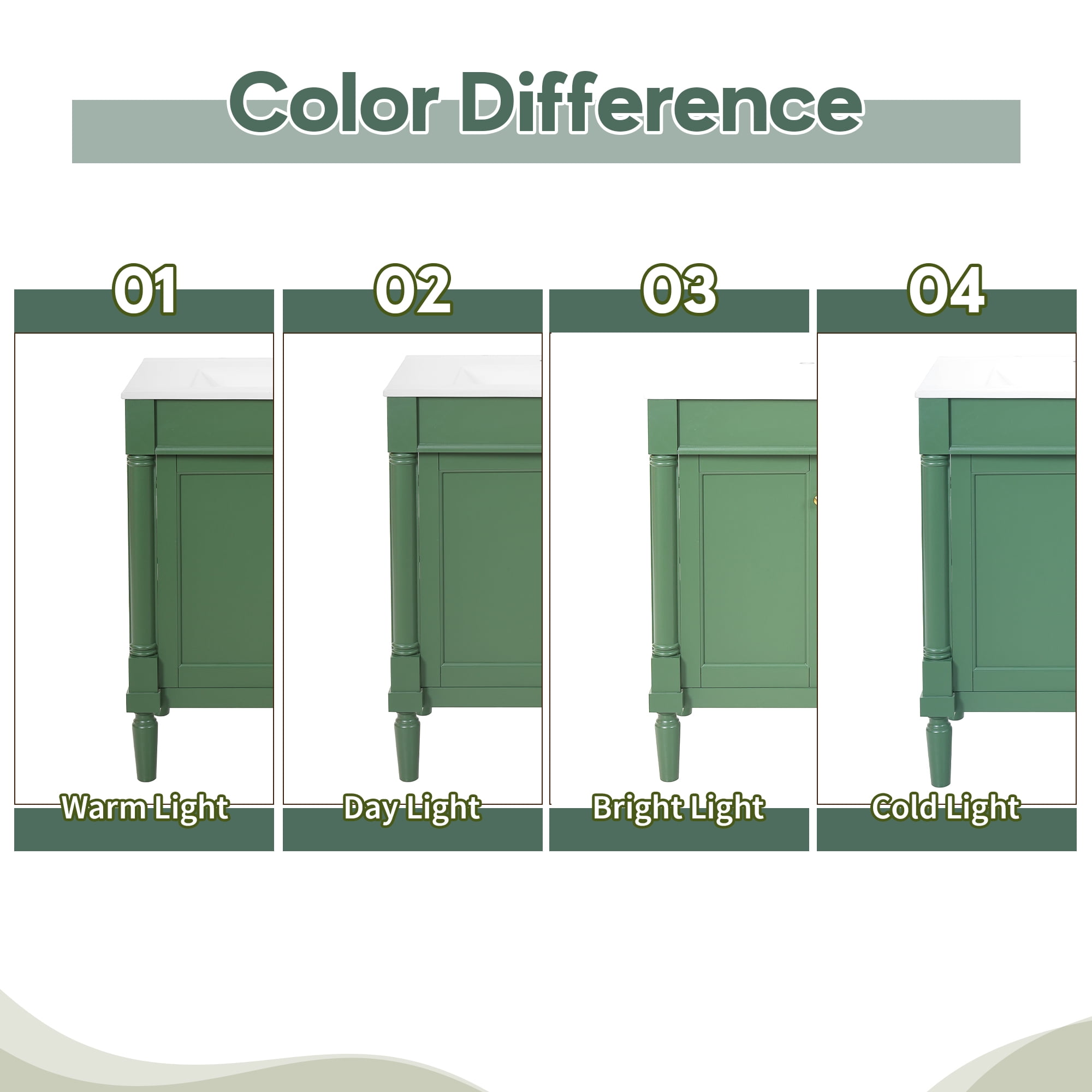 Euroco 30" Luxurious Bathroom Vanity Cabinet with Ceramic Sink Basin, 30-Inch, Storage Cabinet with Soft Close Doors and Solid Wood Legs