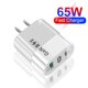 thumbnail image 5 of Adaptador de cargador USB 3.0 tipo C de carga de teléfono GaN de 65 W para Huawei (blanco de EE. UU.), 5 of 5