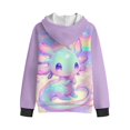 thumbnail image 5 of Pzuqiu Axolotl Girls Sweatshirts Full Zip Hooded Design Children's Long Sleeve Sweatshirt 6-7 Comfortable Sweatshirt with Pockets Kids Cute for Teens Girls Boys Kids, 5 of 7