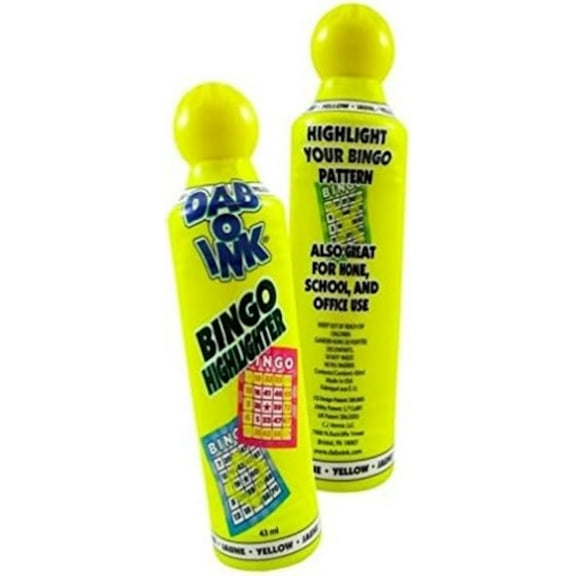Dab O Ink Yellow Highlighter 1.5 OZ Bingo Dauber- Set of Two