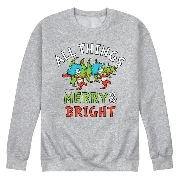 Cat in the Hat - All Things Merry And Bright - Men's Crew Neck Fleece Pullover