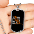 thumbnail image 2 of When I Need a Hand Necklace Stainless Steel or 18k Gold Dog Tag 24" Chain, 2 of 8