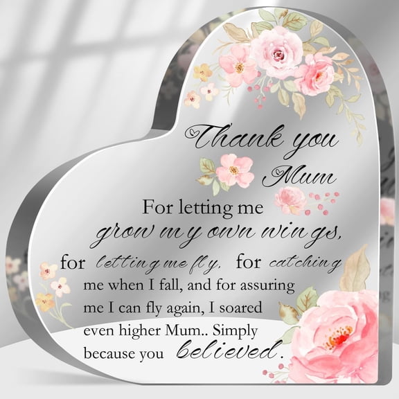 Thank You Gifts for Mum, Mother Appreciation Gifts from Daughter or Son, Best Mom Ever Gifts, Birthday Day Gifts for Mom Mother, Desk Decor Floral Sign Plaque