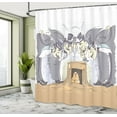thumbnail image 5 of Ambesonne Groundhog Day Shower Curtain, Men in Hats Marmot, 69"Wx84"L, Ecru and Pale Purpleblue, 5 of 5
