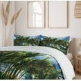 thumbnail image 6 of Ambesonne Summer Duvet Cover Sets, Hawaii Island Palm Tree, 2-Queen, Green Blue Brown, 6 of 7