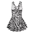 thumbnail image 4 of Xoenoiee Zebra Stripe Print One Piece Swimsuit for Girl Soft Bathing Suit Casual Sleeveless Swim Dress Crewneck Swimwear for Summer Beach Vacation, Size 3-4 Years, 4 of 7
