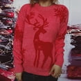 thumbnail image 2 of Christmas Sweater for Women Fall Winter Round Neck Long Sleeve Christmas Sweater Snowflake Fawn Jacquard Knitted Pullover Jumper Tops , S, 2 of 9