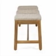 thumbnail image 6 of Olurrisa Outdoor 3-Seater Acacia Wood Bench, Rustic Hardwood Garden Patio Bench with Woven Rattan Seat, 6 of 8