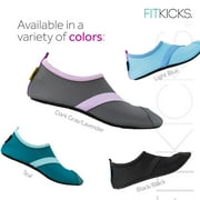FITKICKS Classic Active Footwear Quick Dry Foldable Water Shoes, Dark Gray/Lavender (Womens)