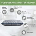 thumbnail image 3 of Pillows Queen Size, Hotel Quality Cooling Down Alternative Gusseted Bed Pillows for Side, Back, or Stomach Sleepers,Bed Pillows, Soft Pillows for Sleeping(Gray), 3 of 8