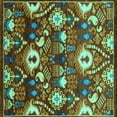 thumbnail image 1 of Ahgly Company Machine Washable Indoor Square Oriental Turquoise Blue Industrial Area Rugs, 8' Square, 1 of 4