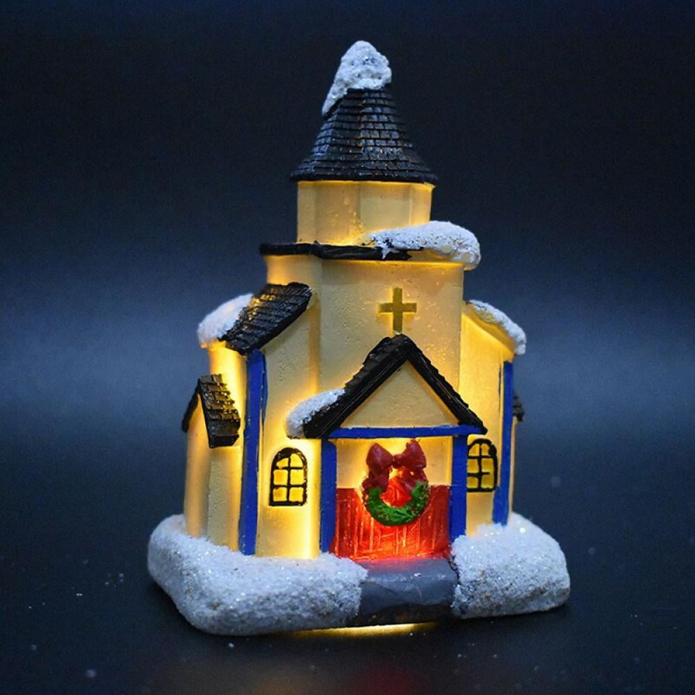 Patgoal New Christmas Decorations Lighthouse Christmas Scene Village Houses Town With Warm White
