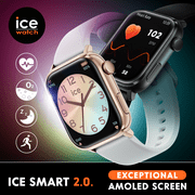 ICE-WATCH - Ice Smart 2.0 - Square Rose-Gold Connected Watch with Metal Strap - 023331 (1.7 Inches) - iOS, Android Water Resistant Smartwatch - Bluetooth, Pedometer, Games