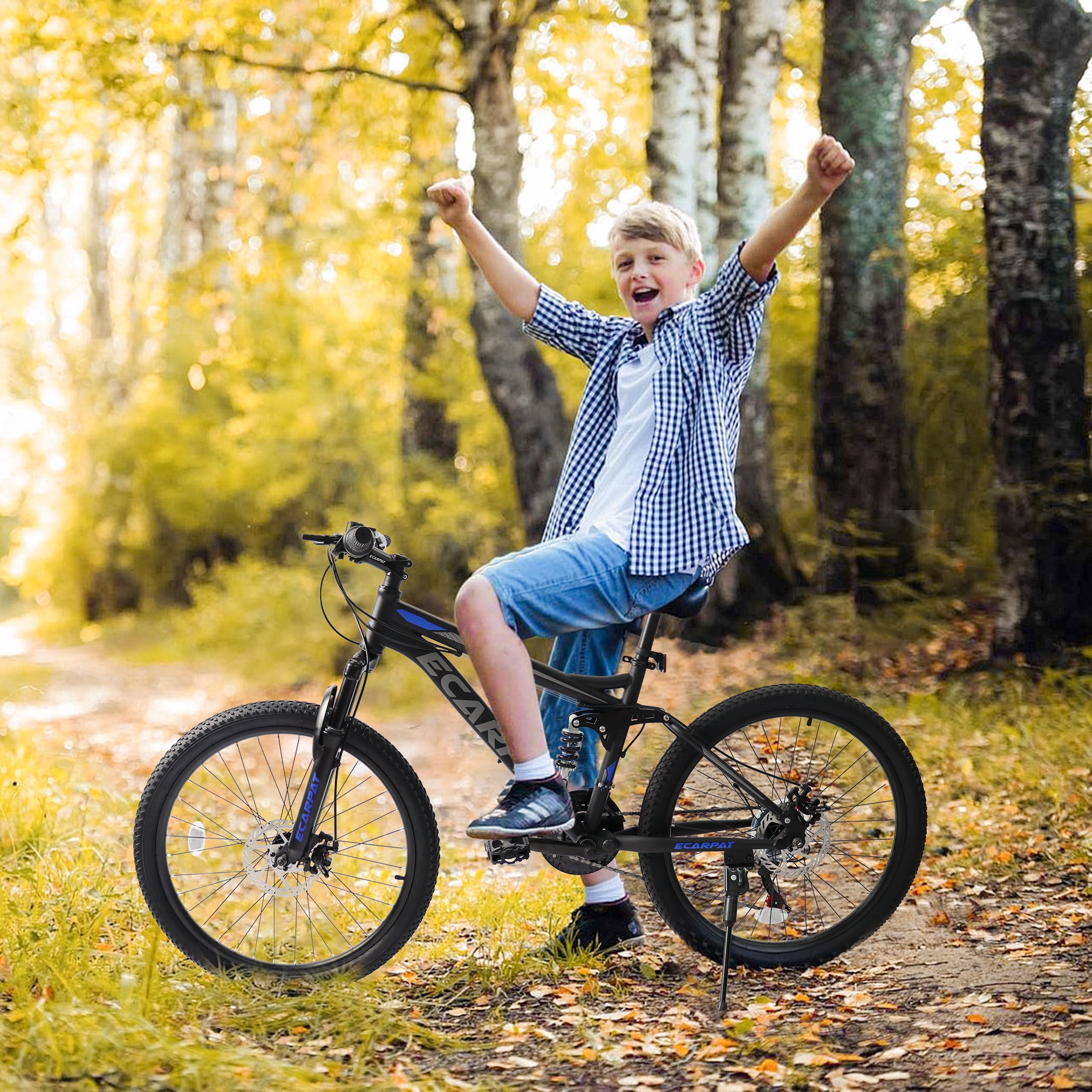 Ecarpat 24 Inch Mountain Bike, 21-Speed Disc Brake for Mens Womens