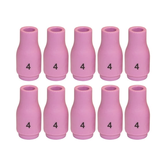 WeldingCity Pack of 10 Ceramic Cup (Alumina) Nozzle 13N08 #4 (1/4") for Regular Setup in TIG Welding Torch 9, 20 and 25