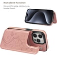 thumbnail image 5 of Compatible with iPhone 15 Pro Case Wallet with Card Holder,Embossed Butterfly Pattern PU Leather Double Buttons Flip Protective Shockproof Cover for Magnetic Car Mount 6.1 Inch (Rose Gold), 5 of 13
