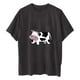 thumbnail image 4 of Moda mujer Casual cuello redondo manga corta impreso Tops camiseta señoras blusa suelta Pompotops hkajfhjk458380, 4 of 7