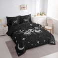 thumbnail image 2 of Homewish Gothic Skull Moth Twin Bedding for Women, Star Moon Botanical Aesthetic Bedding Comforter Set, Black Reversible, 7 Pieces, 2 of 7
