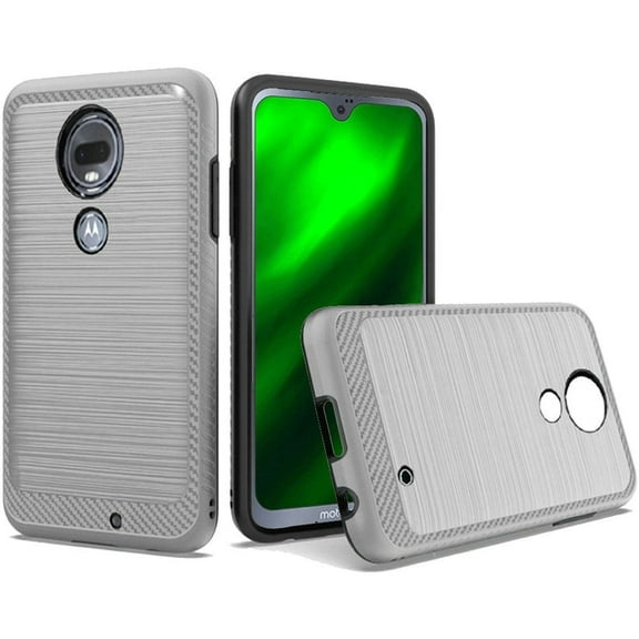 GSA Brushed Case w/Edge Design for Motorola Moto G7 Power & Supra - Silver