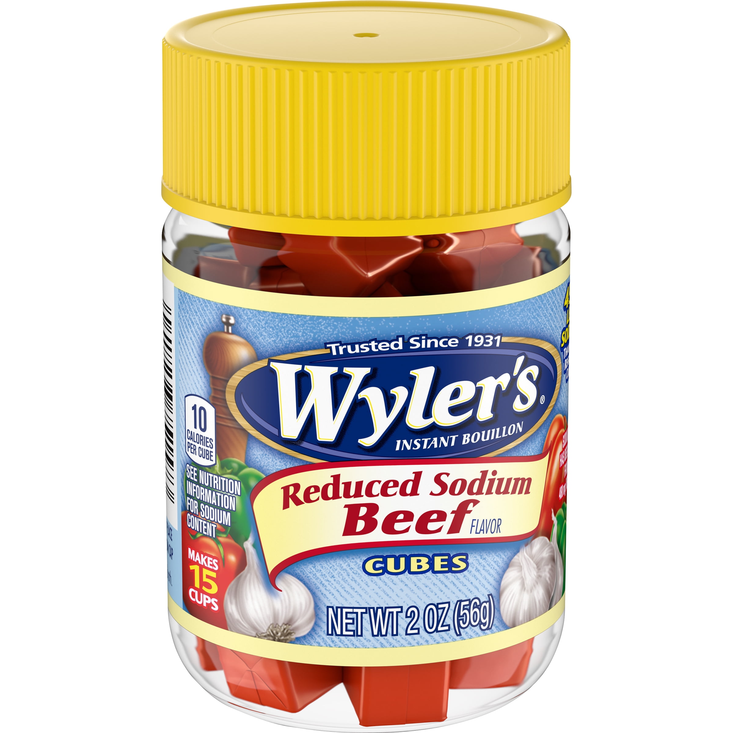 Wyler's Reduced Sodium Beef Flavor Instant Bouillon Cubes 2 oz Jar