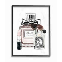 Stupell Industries Fashion Designer Makeup Perfume Lipstick Pink Watercolor Framed Wall Art by Amanda Greenwood